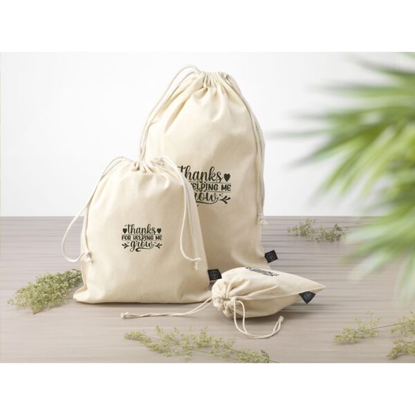 Gift Pouch Naturel GRS Recycled Cotton (150 g/m²) S – Bild 5