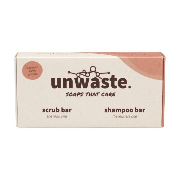 Unwaste Duopack Scrub & Shampoo bar Koffieolie – Bild 6